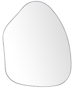 Nástenné zrkadlo čierny kovový rám sklo 70 x 92 cm oválne na stenu moderná minimalistická obývacia izba spálňa chodba