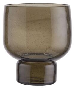 NORA Váza sklenená 20 cm - tmavo šedá