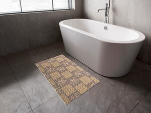 Kúpeľňová penová rohož / predložka PRO-071 Hnedá prepletaná rohož - metráž šírka 65 cm