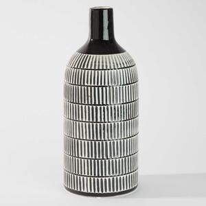 MALOU Keramická váza 35 cm - čierna/biela
