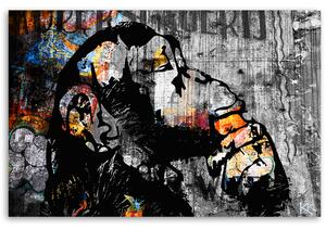 Obraz na plátne Banksy street art opica Rozmery: 60 x 40 cm