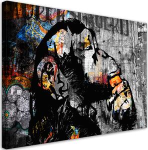 Obraz na plátne Banksy street art opica Rozmery: 60 x 40 cm