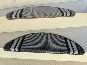 Vopi koberce Nášľapy na schody Gandia šedý polkruh, samolepiaci - 24x65 polkruh (rozmer vrátane ohybu)