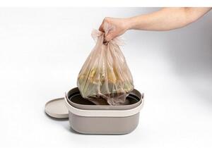 Plastia Nádoba na bioodpad s rámčekom a vreckami, taupe s kávovou sedlinou, 3,1 l