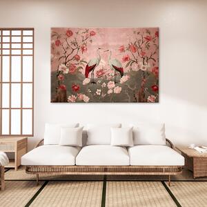 Obraz na plátne Kvety a žeriavy Rozmery: 60 x 40 cm