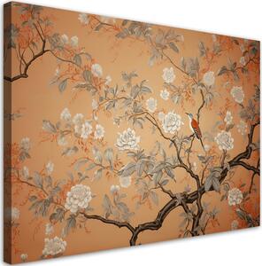 Obraz na plátne Vtáky na strome s kvetmi Rozmery: 60 x 40 cm