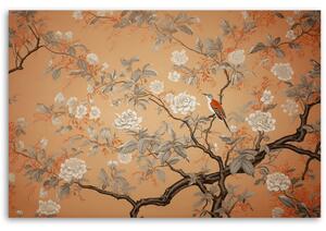 Obraz na plátne Vtáky na strome s kvetmi Rozmery: 60 x 40 cm
