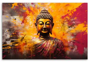 Obraz na plátne Socha Budhu na abstraktnom pozadí Rozmery: 60 x 40 cm
