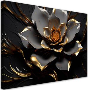 Obraz na plátne Zlatosivý lotosový kvet Rozmery: 60 x 40 cm