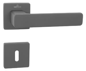Dverové kovanie MP CE - FLAT - HR (BS - Čierna matná), kľučka-kľučka, WC kľúč, MP BS (čierna mat)