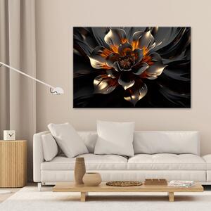 Obraz na plátne Čiernozlatý lotosový kvet Rozmery: 60 x 40 cm
