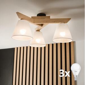 Brilagi - LED Prisadený luster ANTHONY 3xE14/40W/230V dub/biela