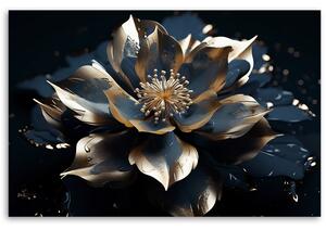 Obraz na plátne Modrozlatý lotosový kvet Rozmery: 60 x 40 cm