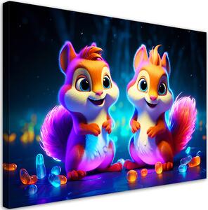 Obraz na plátne Farebné veveričky Rozmery: 60 x 40 cm