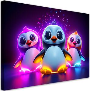 Obraz na plátne Farebné tučniaky Rozmery: 60 x 40 cm
