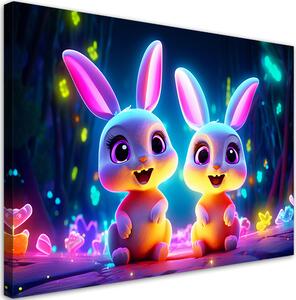 Obraz na plátne Farebné zajačiky Rozmery: 60 x 40 cm