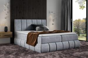 Dizajnová čalúnená posteľ 140x200 VENY - sivá + topper ZDARMA