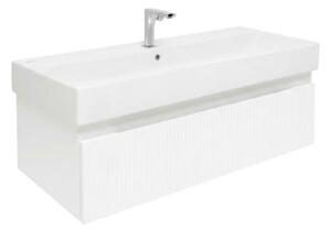 Kúpeľňová skrinka s batériou a umývadlom SAT Evolution 98x30x44, 8 cm biela mat SATEVO100WMU2BA