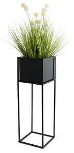 KOVOVÝ KVETINÁČ SO STOJANOM PLAIN 70X24 CM ČIERNA