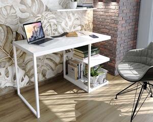 Písací stôl BELLA biela + biely lesk