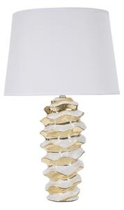 Biela/v zlatej farbe keramická stolová lampa s textilným tienidlom (výška 53 cm) Glam Space – Mauro Ferretti