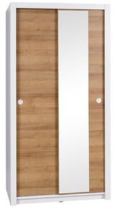 Skrinka s posuvnými dverami a zrkadlom IVONA - šírka 110 cm, biela