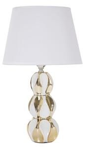Biela/v zlatej farbe keramická stolová lampa s textilným tienidlom (výška 46 cm) Glam Balls – Mauro Ferretti