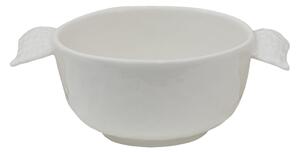Biela keramická miska na polievku s krídlami Wings - 14*10*5 cm - Clayre & Eef