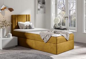 Boxspringová posteľ CELESTA MINI - 90x200, žltá + topper ZDARMA