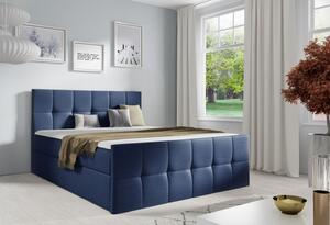 Manželská posteľ CHLOE - 140x200, modrá 3 + topper ZDARMA