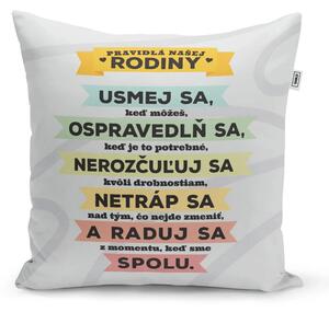 Sablio Vankúš Pravidlá našej rodiny: 40x40 cm