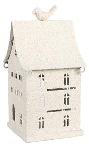 Béžový antik kovový svietnik domček Vintage House - 14*15*28 cm - Clayre & Eef
