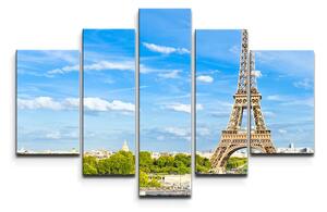 Sablio Obraz - 5-dílný Eiffel Tower 5 - 125x90 cm