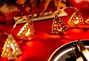 Tutumi - LED svetelná reťaz girlanda - vianočné stromčeky - prírodná - 110 cm