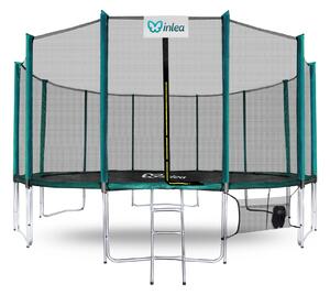 INLEA PREMIUM Jump Trampolína 500 cm s vonkajšou ochrannou sieťou - tmavozelená