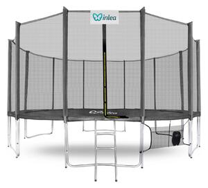 INLEA PREMIUM Jump Trampolína 500 cm s vonkajšou ochrannou sieťou - sivá