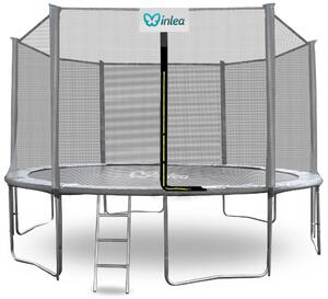 INLEA PREMIUM Jump Trampolína 400 cm s vonkajšou ochrannou sieťou - sivá