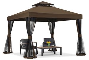 Hnedý záhradný pavilón s moskytiérou Valencia 3x3 m Garden Point
