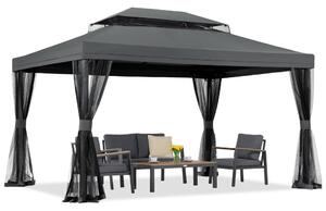 Antracitový záhradný pavilón s moskytiérou Valencia 3x4 m Garden Point