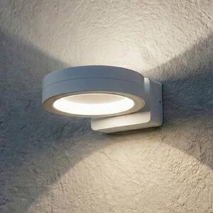 Lindby LED vonkajšie nástenné svietidlo Selviro, biele, Ø 20 cm, IP65, Biela / opálová, Hliník, Moderný, Nástenné svietidlo