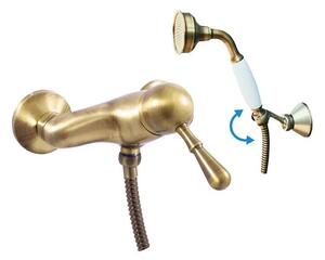 Sprchová batéria RAV Slezák LABE so sprchovacím setom 150 mm stará mosadz L081.5/2SM