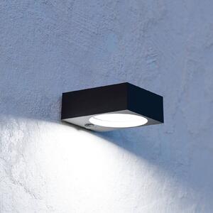 Solárne LED vonkajšie nástenné svietidlo Darfano, čierna, šírka 14 cm, Čierna, Plast, Moderný, Nástenné svietidlo