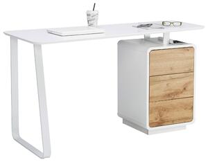 PÍSACÍ STÔL, biela, farba duba, 140/44-60/76 cm Xora - Kancelárske stoly