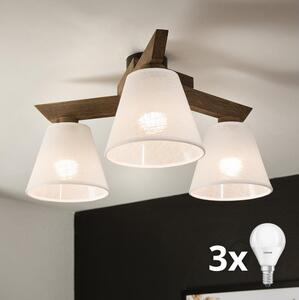 Brilagi - LED Prisadený luster ANTHONY 3xE14/40W/230V dub orech/biela