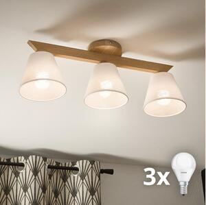 Brilagi - LED Prisadený luster ANTHONY 3xE14/40W/230V dub/biela