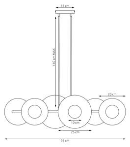 Závesný luster na lankách UMBRA 6xG9/8W/230V čierny