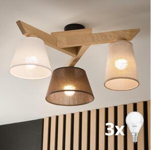 Brilagi - LED Prisadený luster ANTHONY 3xE14/40W/230V dub
