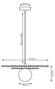 Závesný luster na lanku UMBRA 1xG9/8W/230V čierna/biela