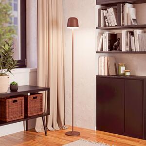LED záhradná lampa na batériu Mannera-L, farba hrdze, výška 140 cm, Hnedá / hrdzavá, Hliník, Moderný, Stojaca lampa