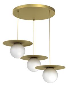 Závesný luster na lanku FLAT 3xE27/15W/230V zlatý